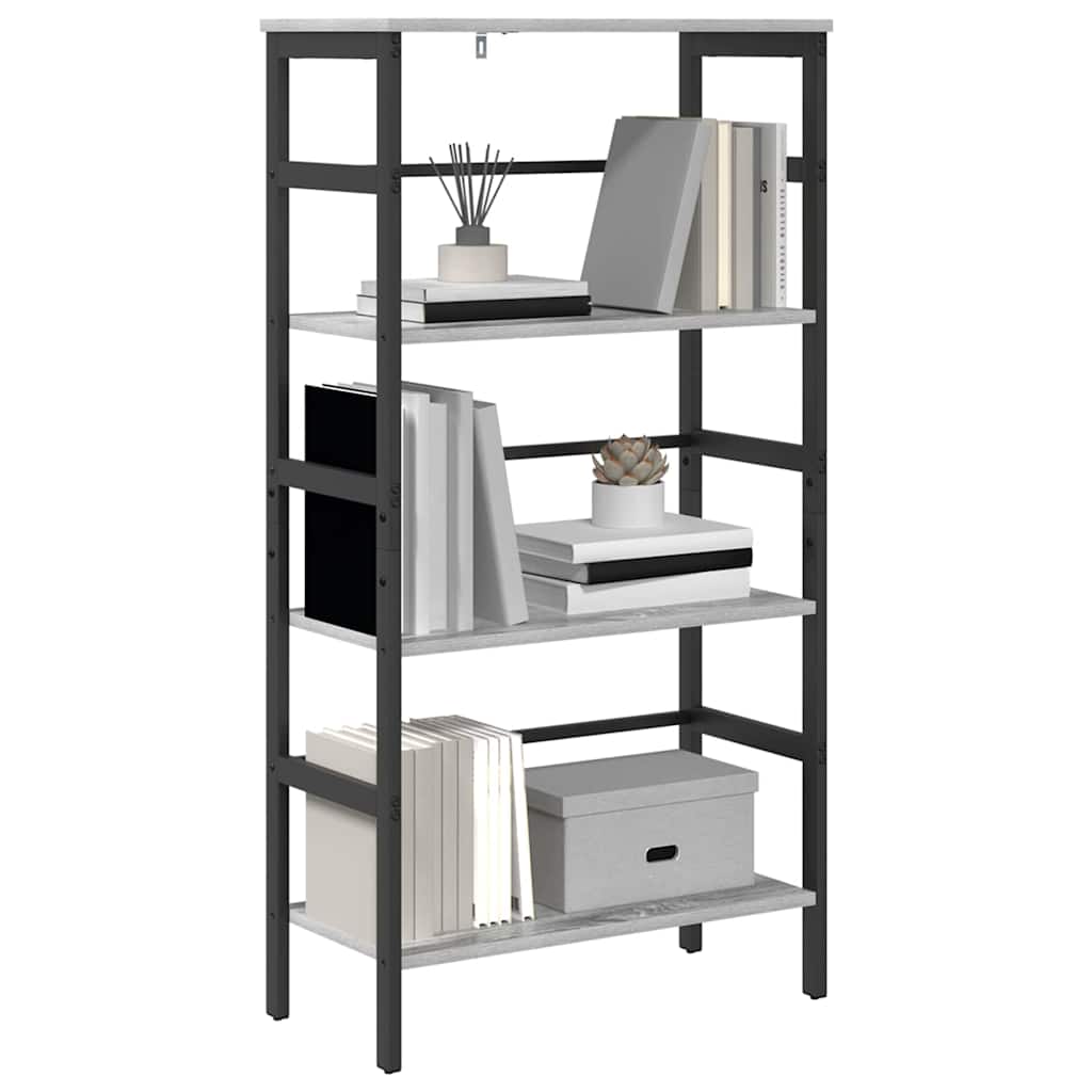 vidaXL Półka na książki Szary Sonoma 60 x 29,5 x 115 cm