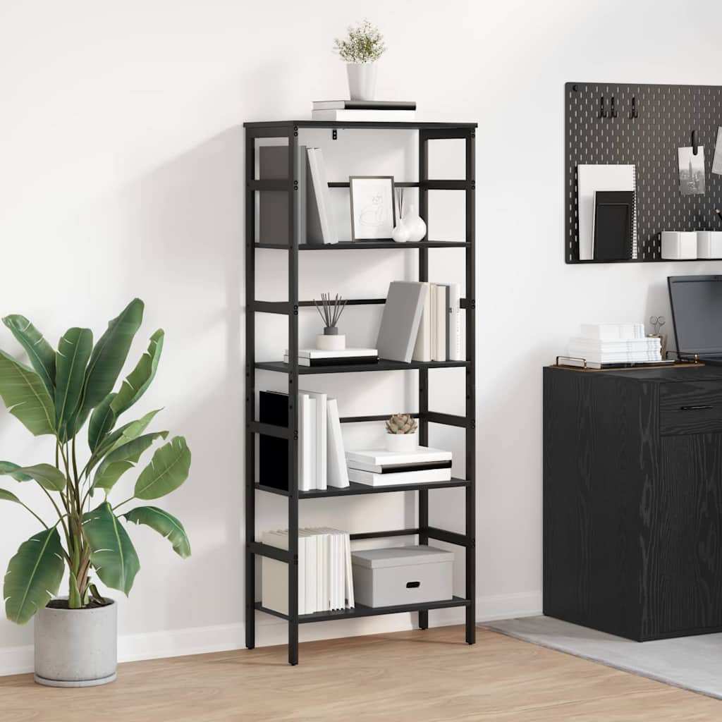 vidaXL Półka na książki Czarny Dąb 60 x 29,5 x 149 cm