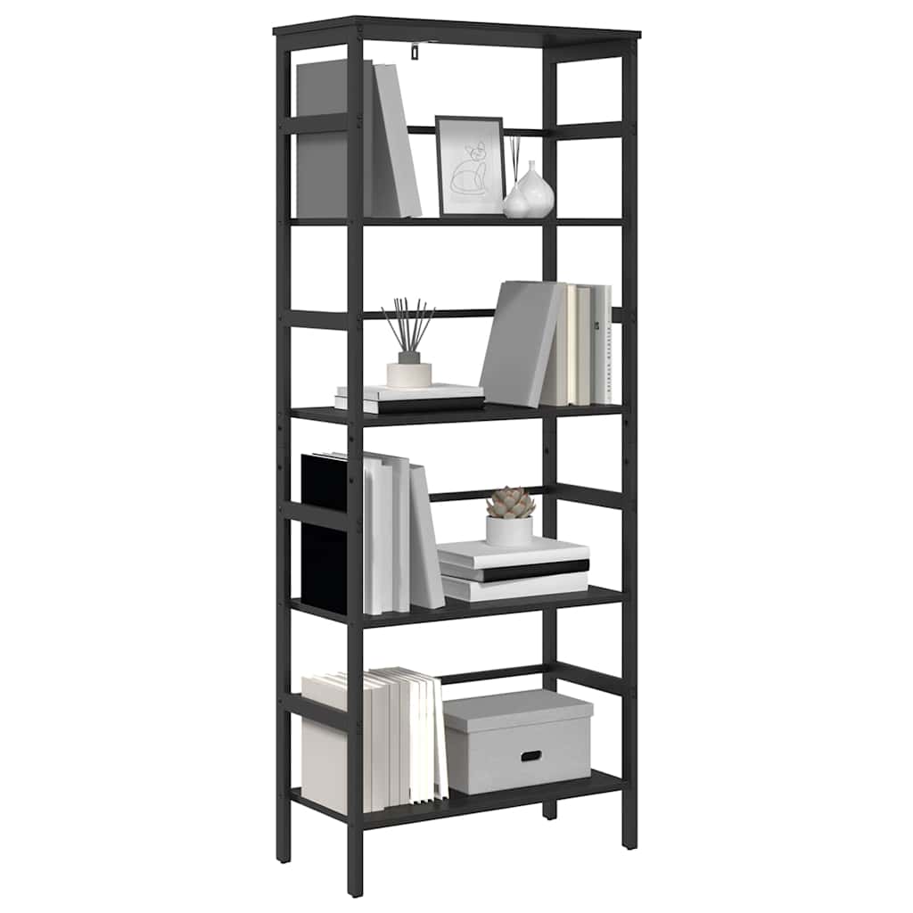 vidaXL Półka na książki Czarny Dąb 60 x 29,5 x 149 cm