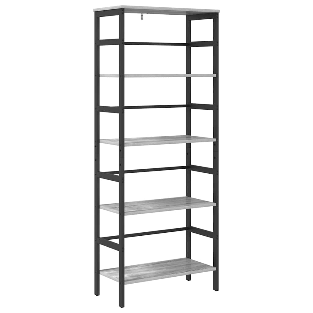 vidaXL Półka na książki Szary Sonoma 60 x 29,5 x 149 cm