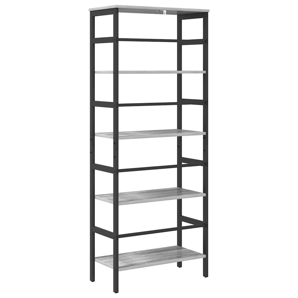 vidaXL Półka na książki Szary Sonoma 60 x 29,5 x 149 cm
