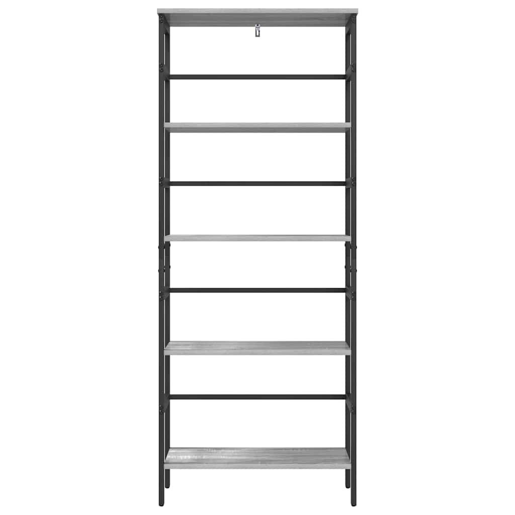 vidaXL Półka na książki Szary Sonoma 60 x 29,5 x 149 cm