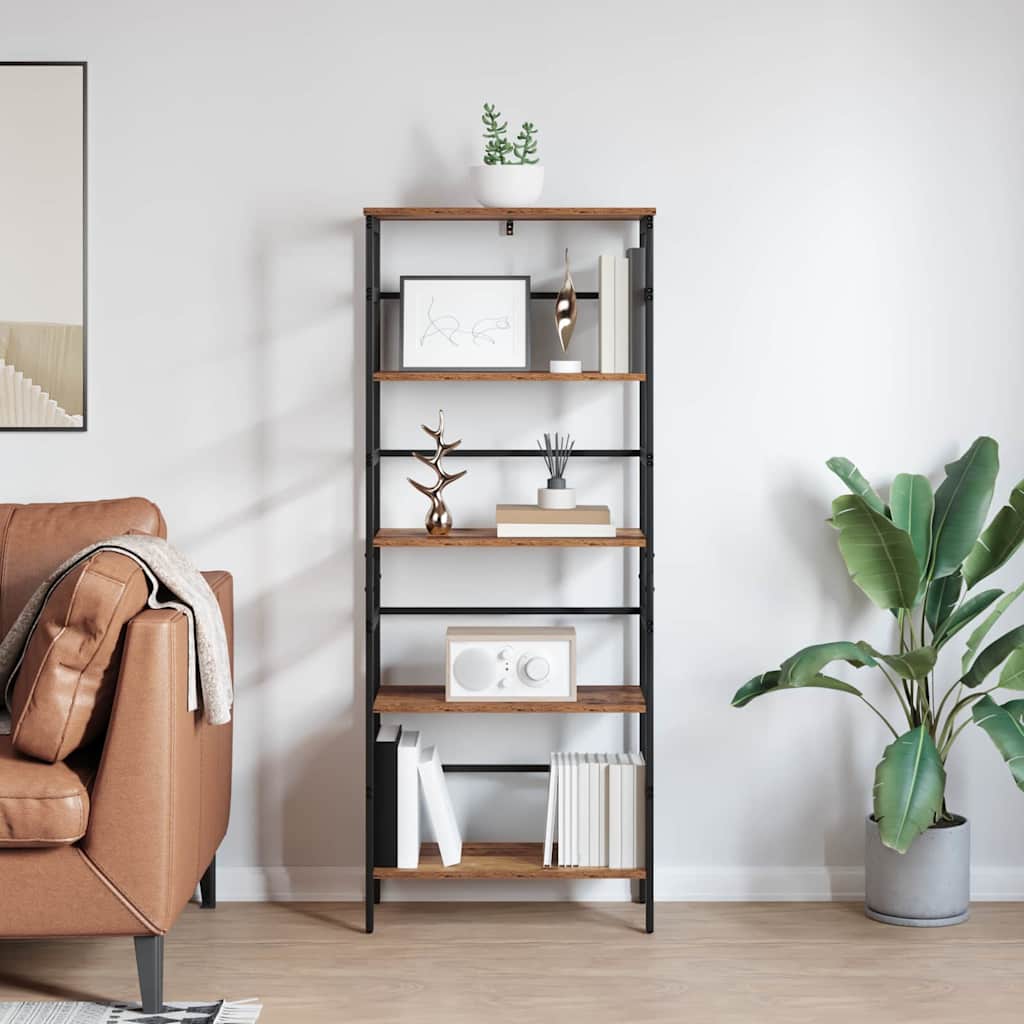 vidaXL Półka na książki Stare drewno 60 x 29,5 x 149 cm