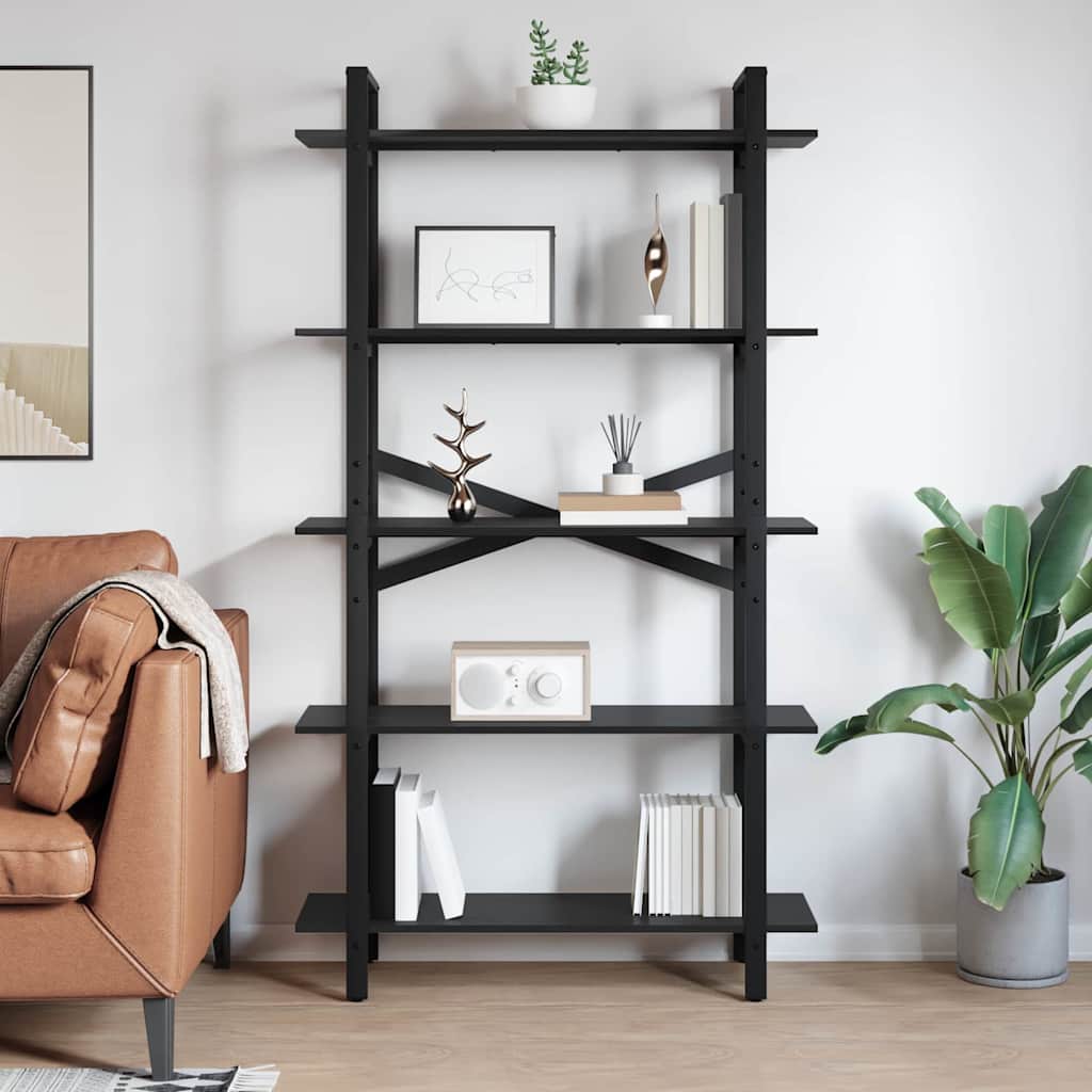 vidaXL Półka na książki Czarny Dąb 100 x 33,5 x 178 cm
