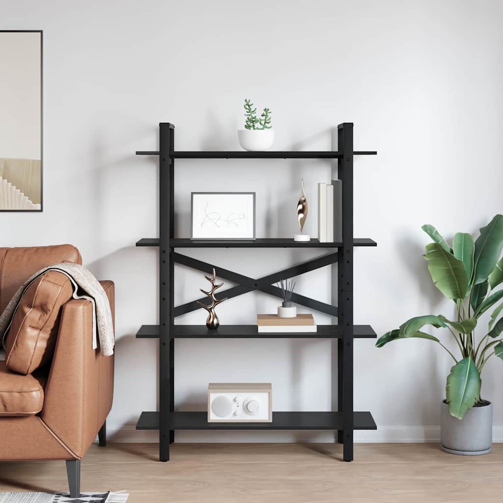 vidaXL Półka na książki Czarny Dąb 100 x 33,5 x 140 cm