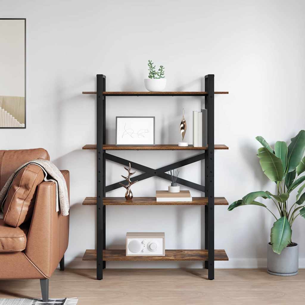 vidaXL Półka na książki Dąb wędzony 100 x 33,5 x 140 cm