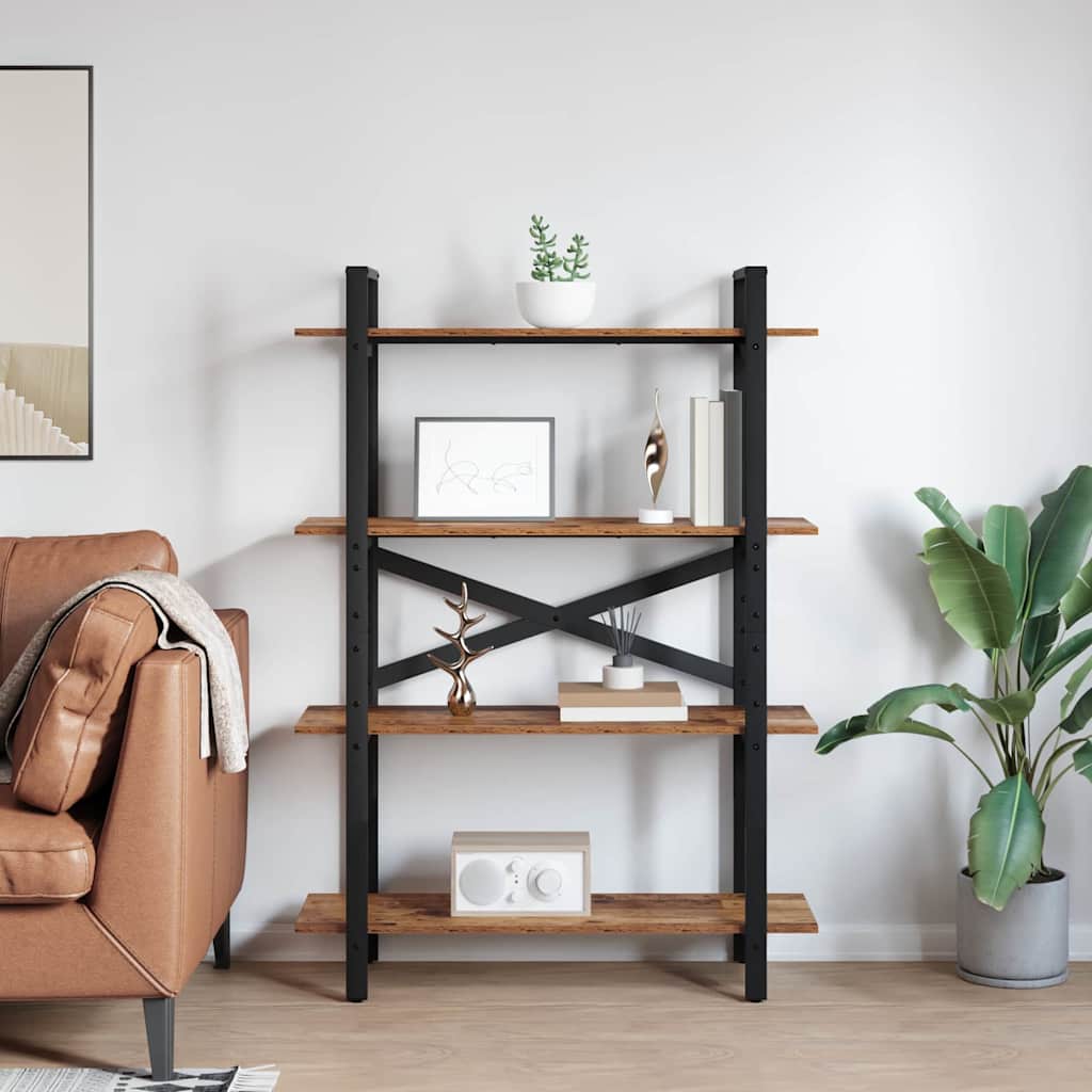 vidaXL Półka na książki Stare drewno 100 x 33,5 x 140 cm