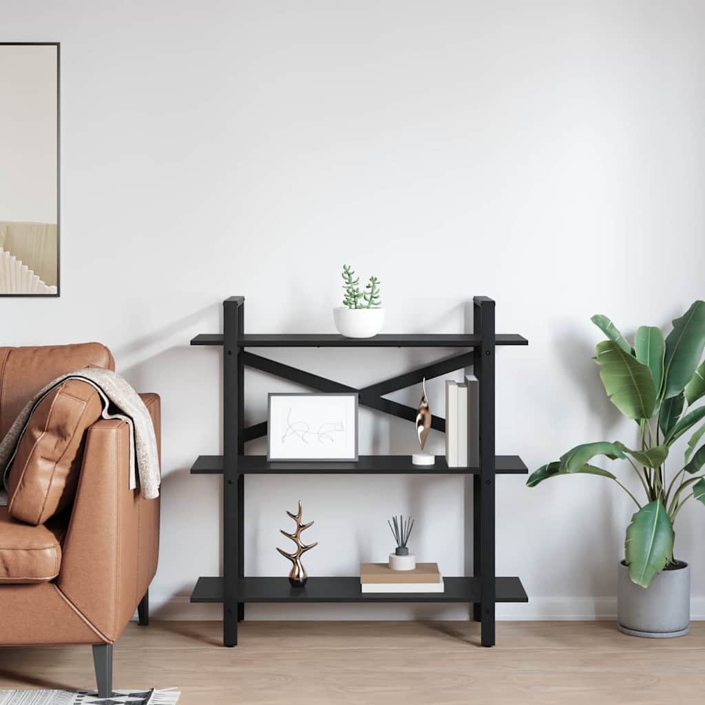 vidaXL Półka na książki Czarny Dąb 100 x 33,5 x 102 cm