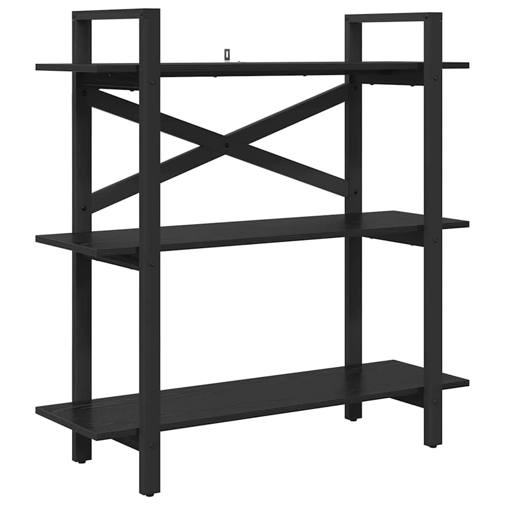 vidaXL Półka na książki Czarny Dąb 100 x 33,5 x 102 cm