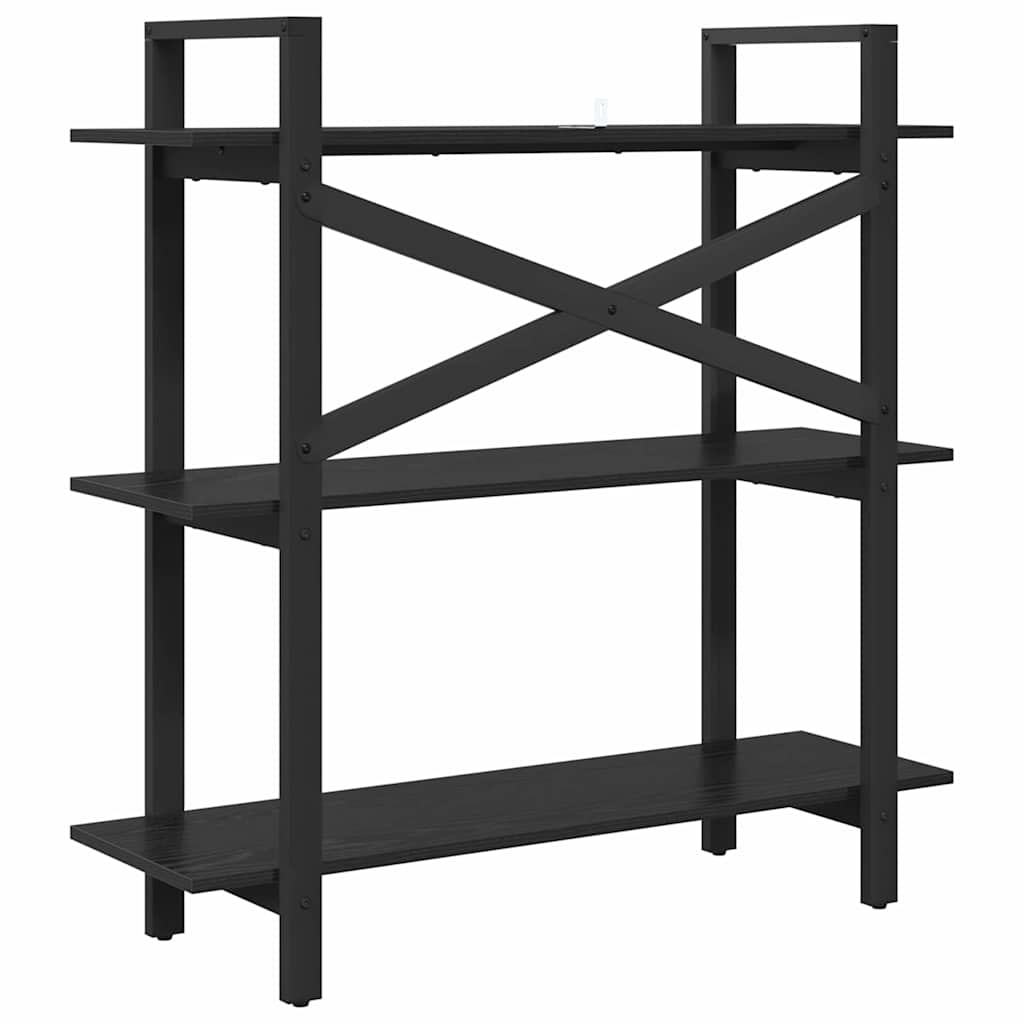 vidaXL Półka na książki Czarny Dąb 100 x 33,5 x 102 cm