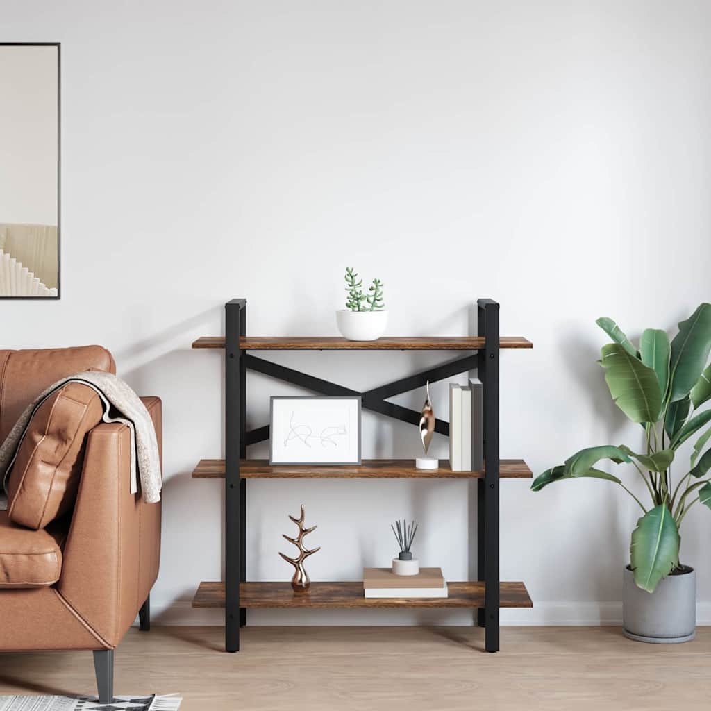 vidaXL Półka na książki Dąb wędzony 100 x 33,5 x 102 cm