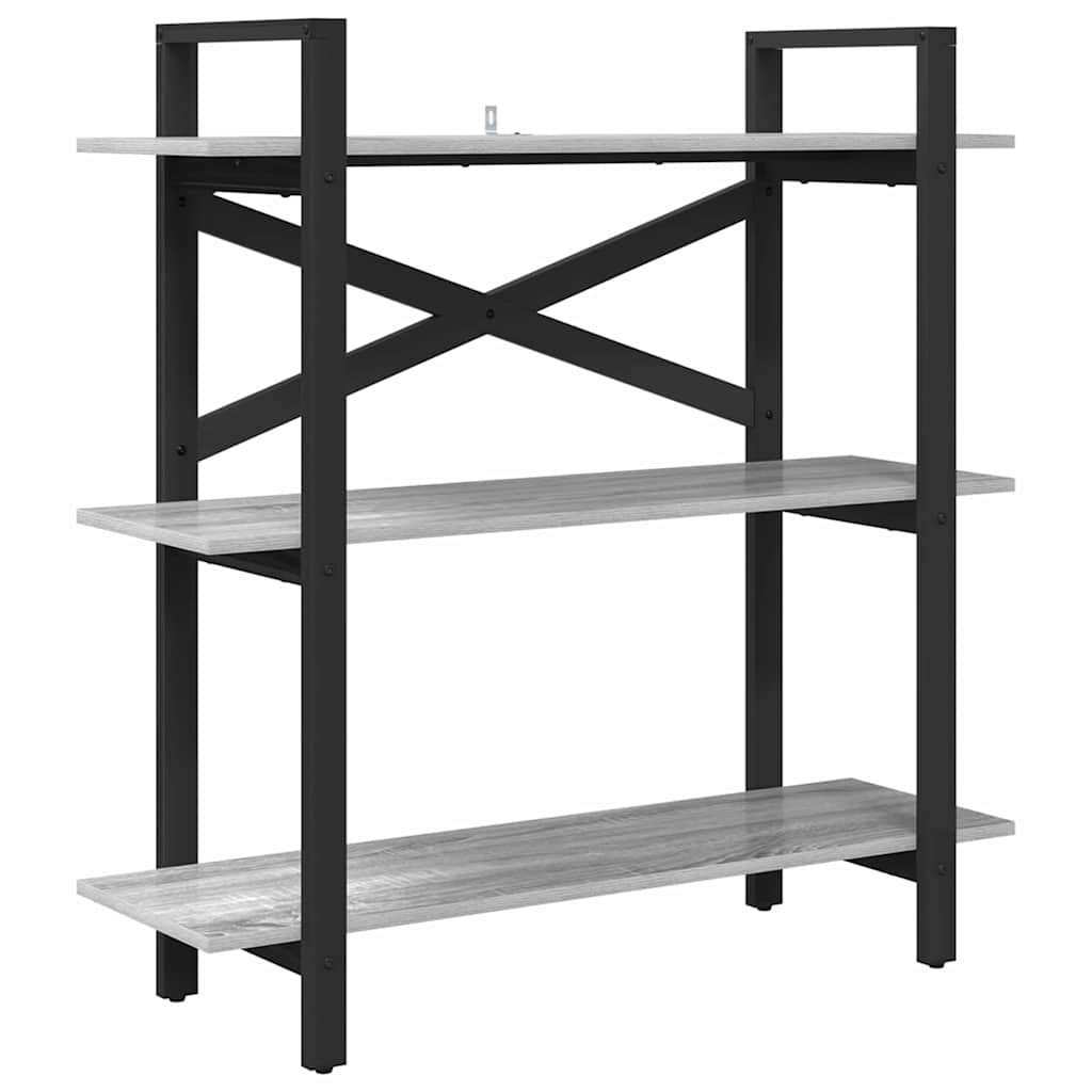vidaXL Półka na książki Szary Sonoma 100 x 33,5 x 102 cm