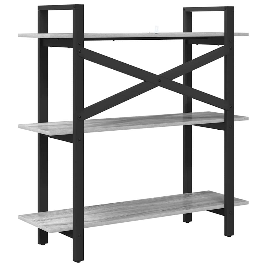 vidaXL Półka na książki Szary Sonoma 100 x 33,5 x 102 cm