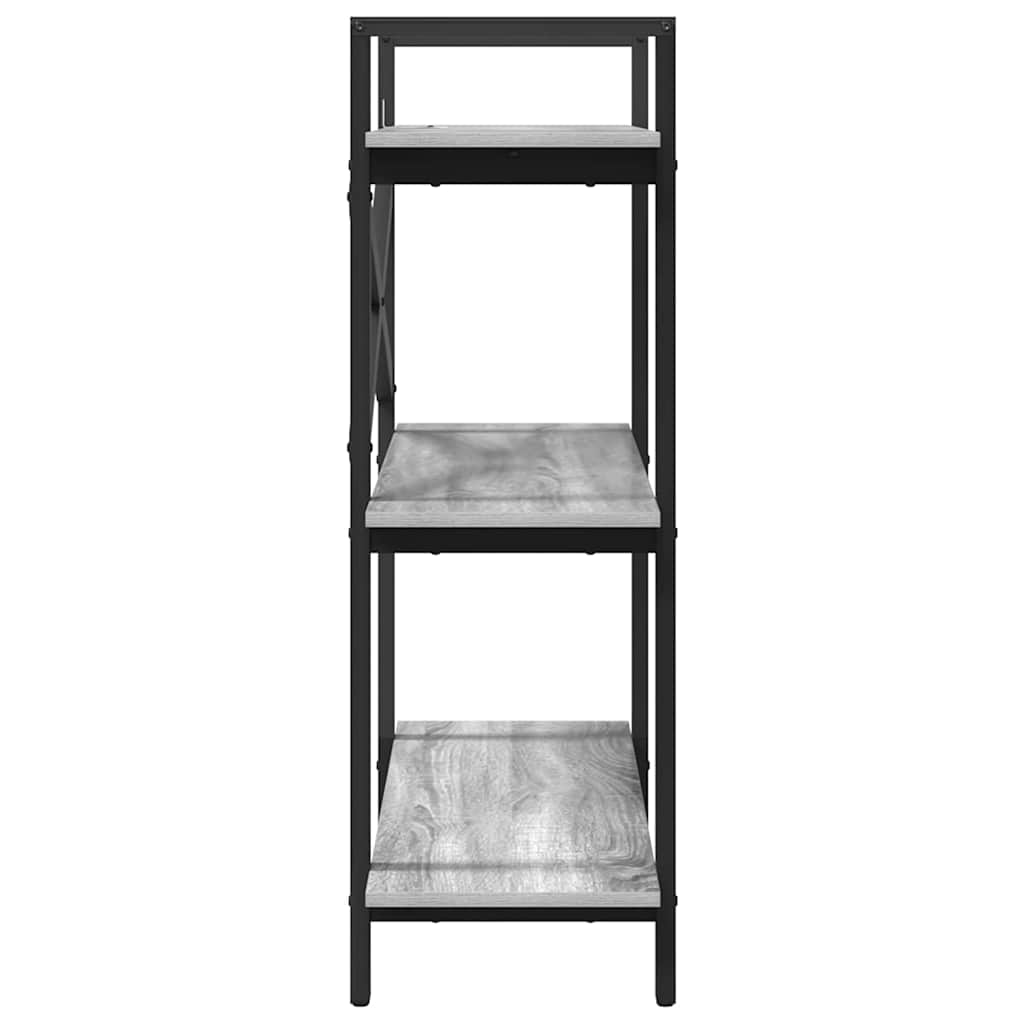 vidaXL Półka na książki Szary Sonoma 100 x 33,5 x 102 cm