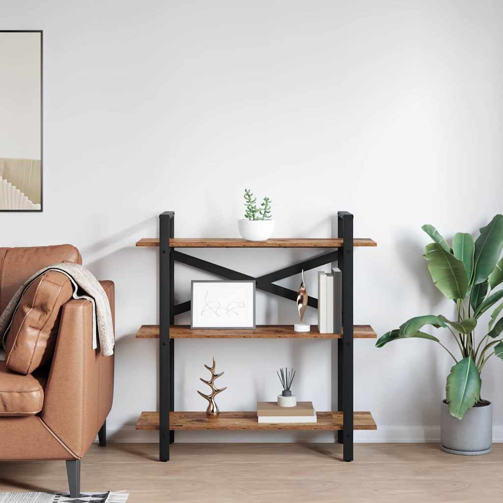 vidaXL Półka na książki Stare drewno 100 x 33,5 x 102 cm