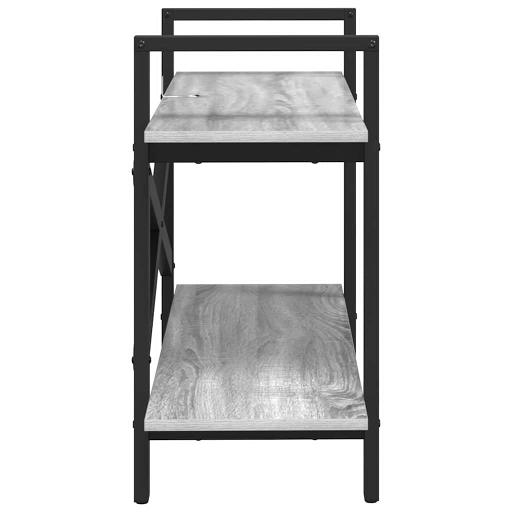 vidaXL Półka na książki Szary Sonoma 100 x 33,5 x 64 cm