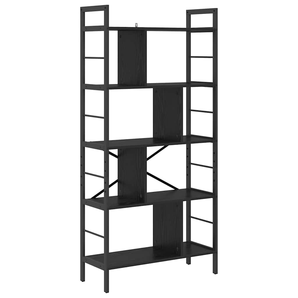vidaXL Półka na książki Czarny Dąb 75 x 30 x 156 cm