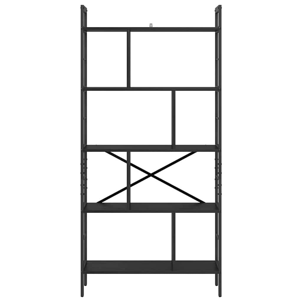 vidaXL Półka na książki Czarny Dąb 75 x 30 x 156 cm