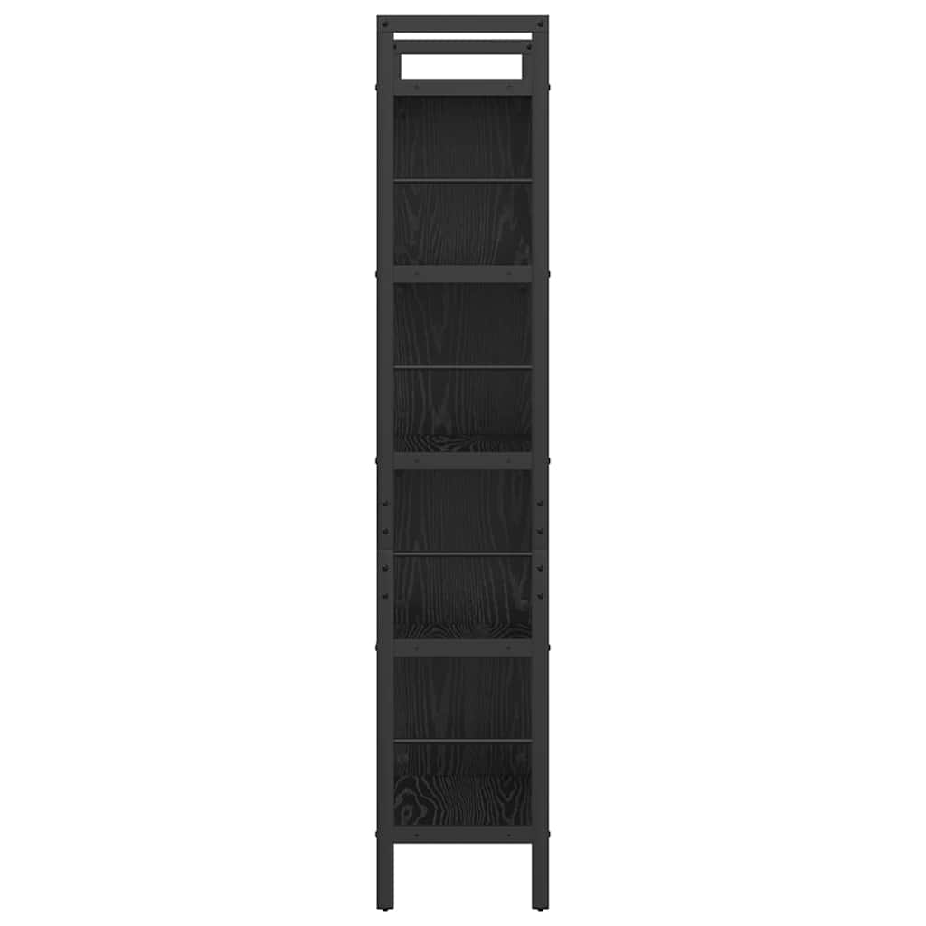 vidaXL Półka na książki Czarny Dąb 75 x 30 x 156 cm
