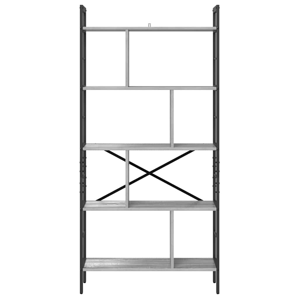 vidaXL Półka na książki Szary Sonoma 75 x 30 x 156 cm