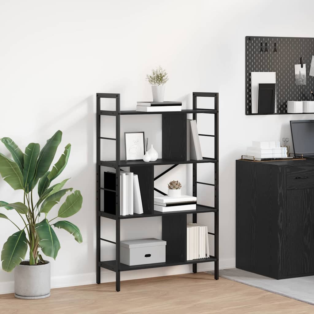 vidaXL Półka na książki Czarny Dąb 75 x 30 x 123,5 cm