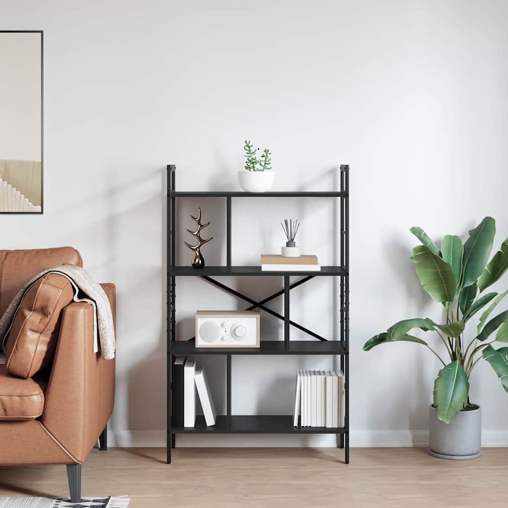 vidaXL Półka na książki Czarny Dąb 75 x 30 x 123,5 cm