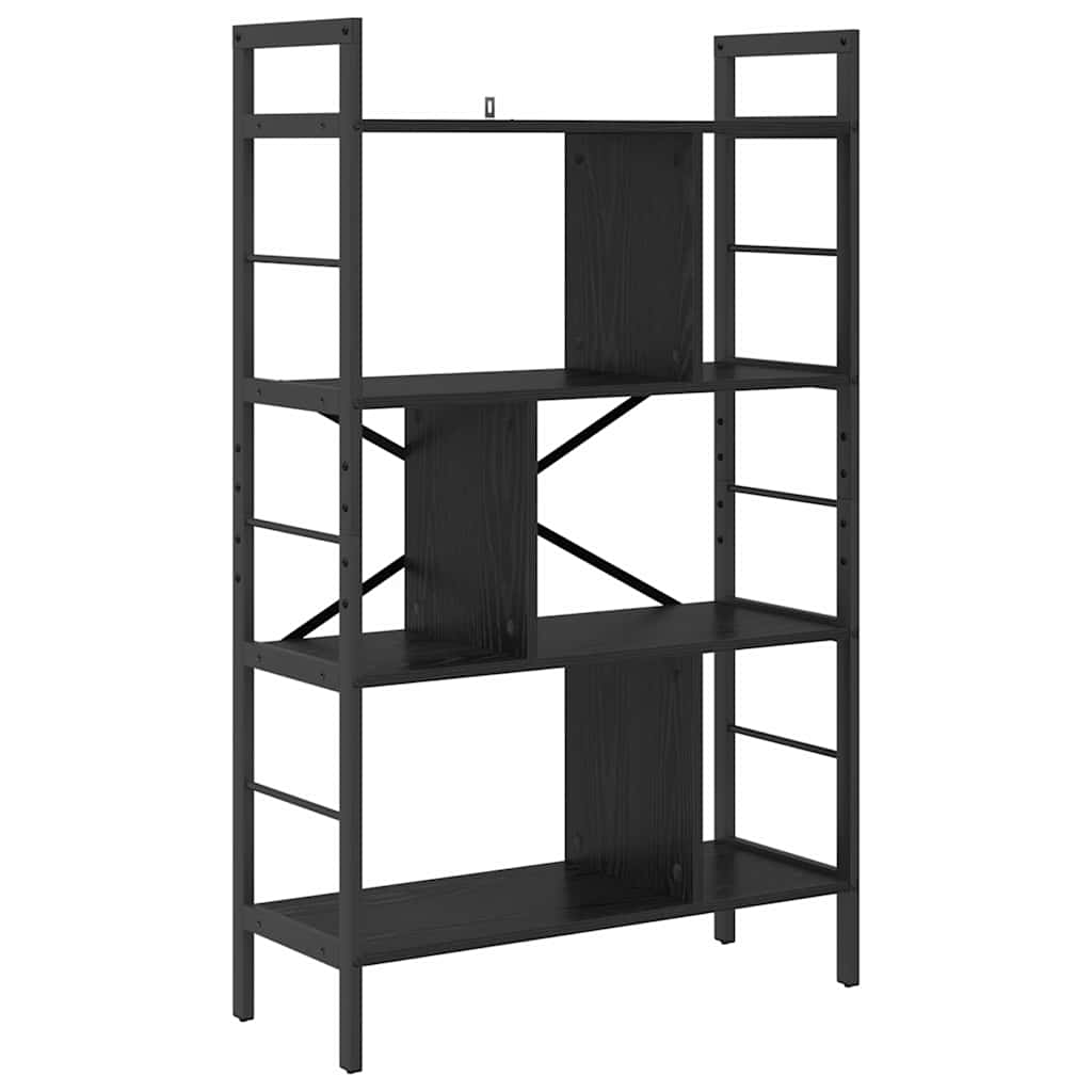 vidaXL Półka na książki Czarny Dąb 75 x 30 x 123,5 cm