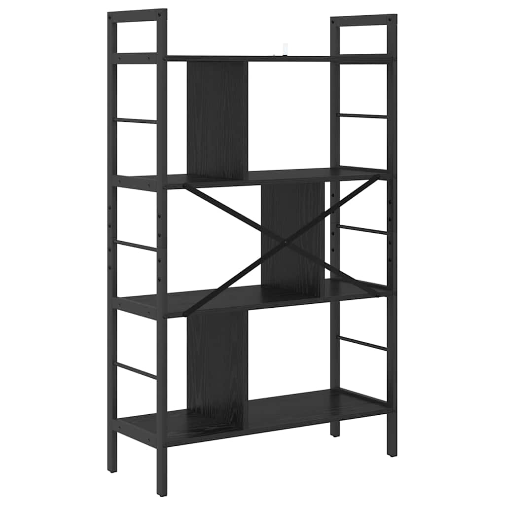vidaXL Półka na książki Czarny Dąb 75 x 30 x 123,5 cm