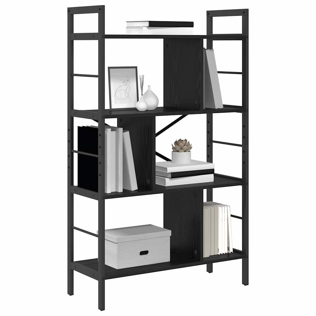 vidaXL Półka na książki Czarny Dąb 75 x 30 x 123,5 cm