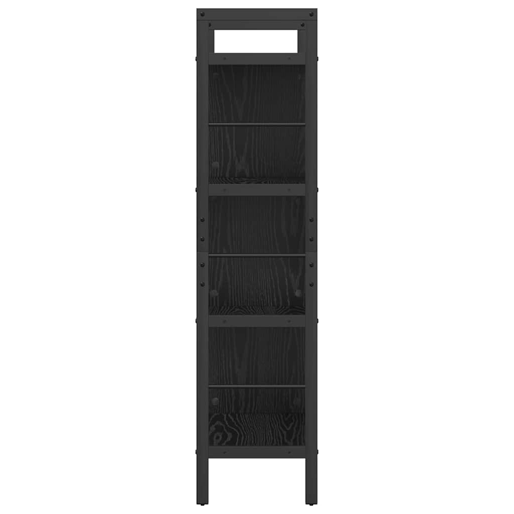 vidaXL Półka na książki Czarny Dąb 75 x 30 x 123,5 cm
