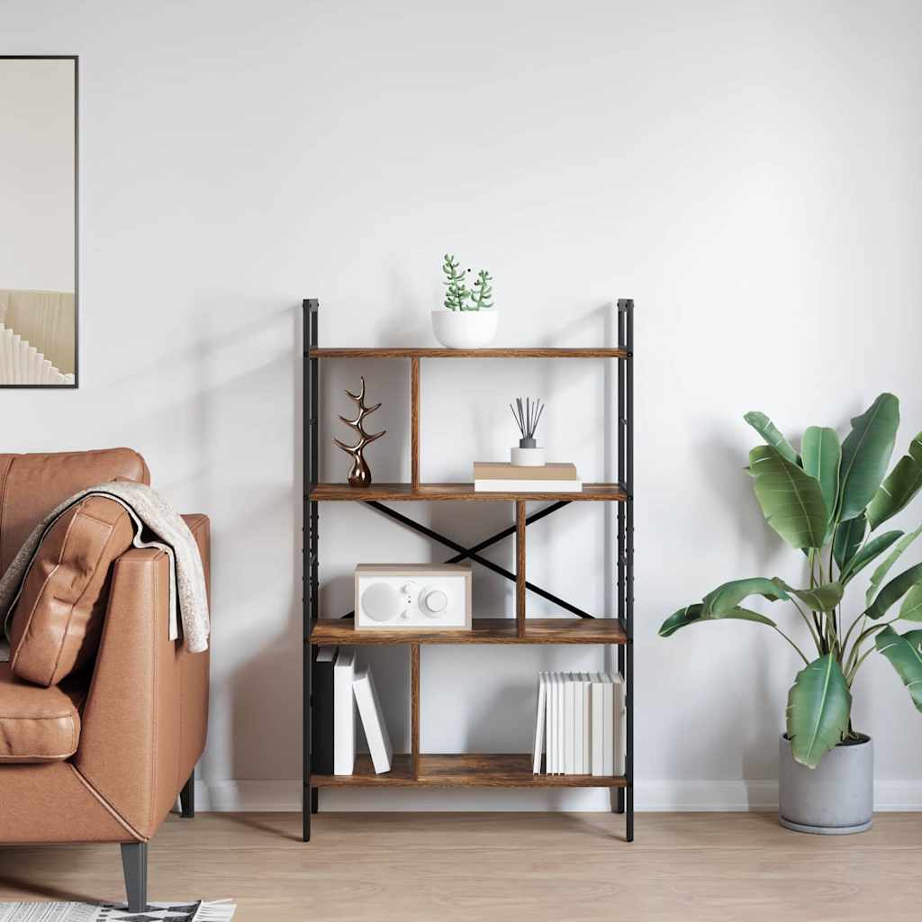 vidaXL Półka na książki Dąb wędzony 75 x 30 x 123,5 cm