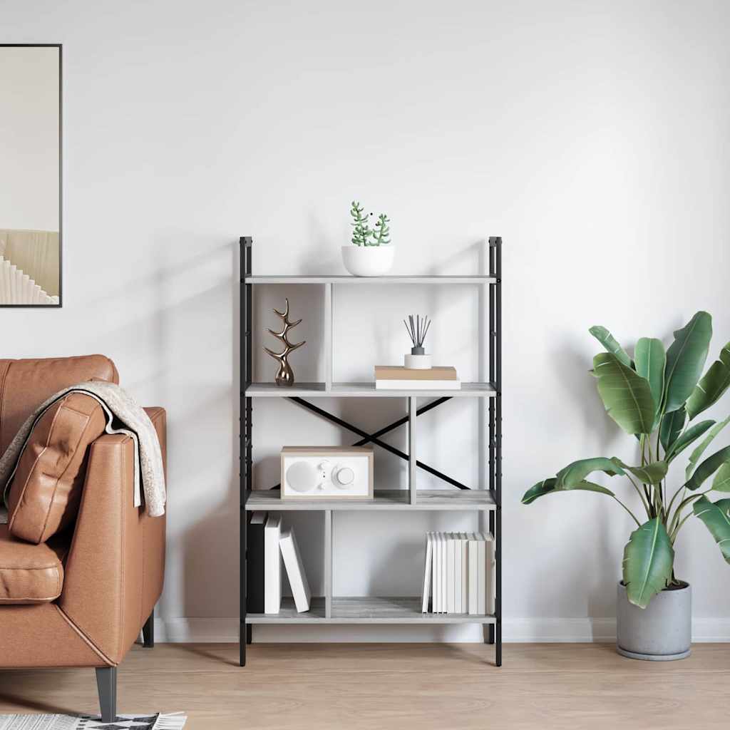 vidaXL Półka na książki Szary Sonoma 75 x 30 x 123,5 cm