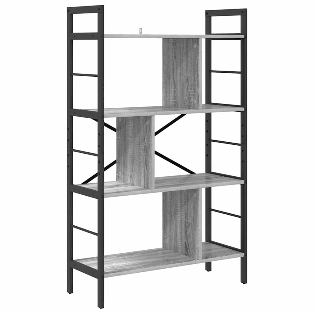 vidaXL Półka na książki Szary Sonoma 75 x 30 x 123,5 cm