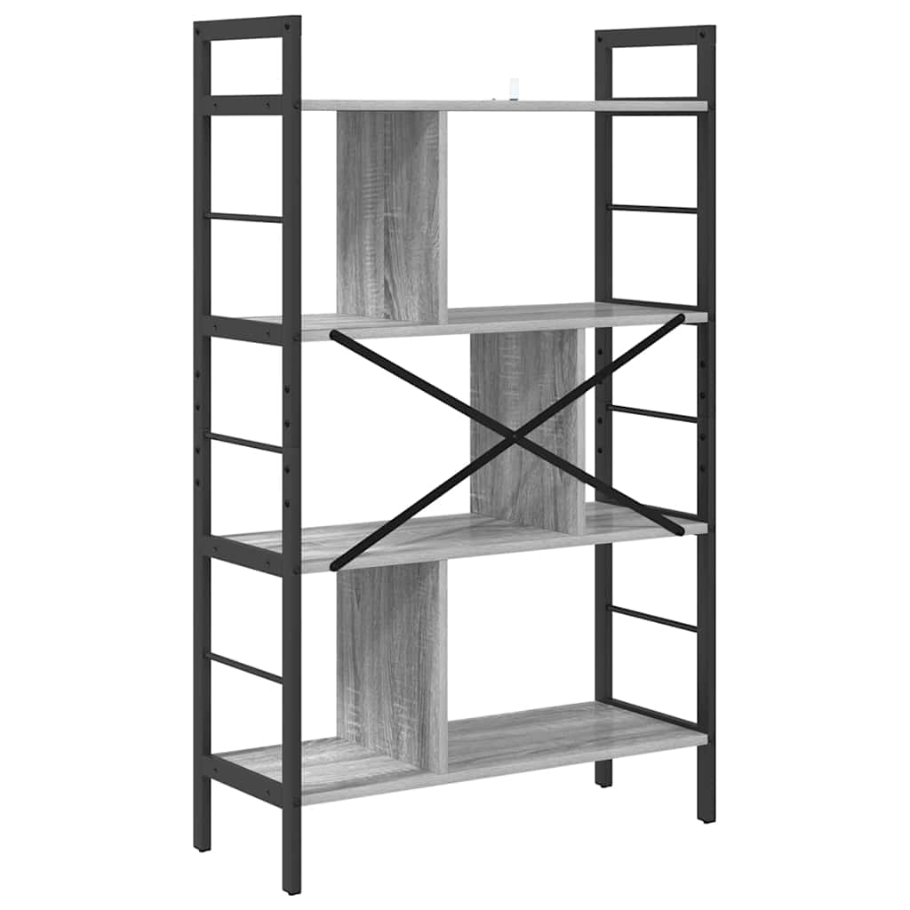 vidaXL Półka na książki Szary Sonoma 75 x 30 x 123,5 cm
