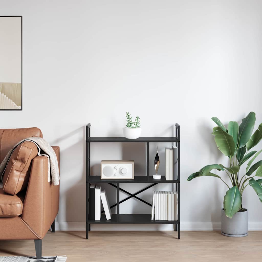 vidaXL Półka na książki Czarny Dąb 75 x 30 x 91 cm