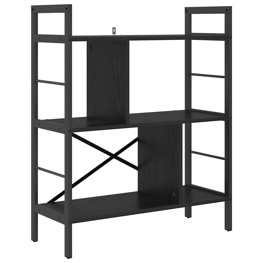 vidaXL Półka na książki Czarny Dąb 75 x 30 x 91 cm
