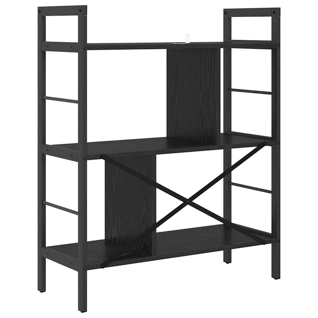 vidaXL Półka na książki Czarny Dąb 75 x 30 x 91 cm