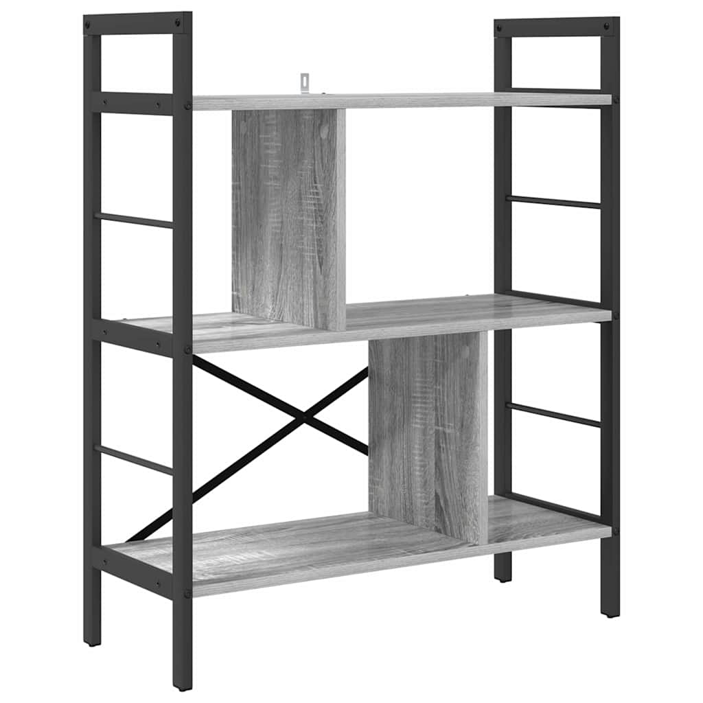 vidaXL Półka na książki Szary Sonoma 75 x 30 x 91 cm