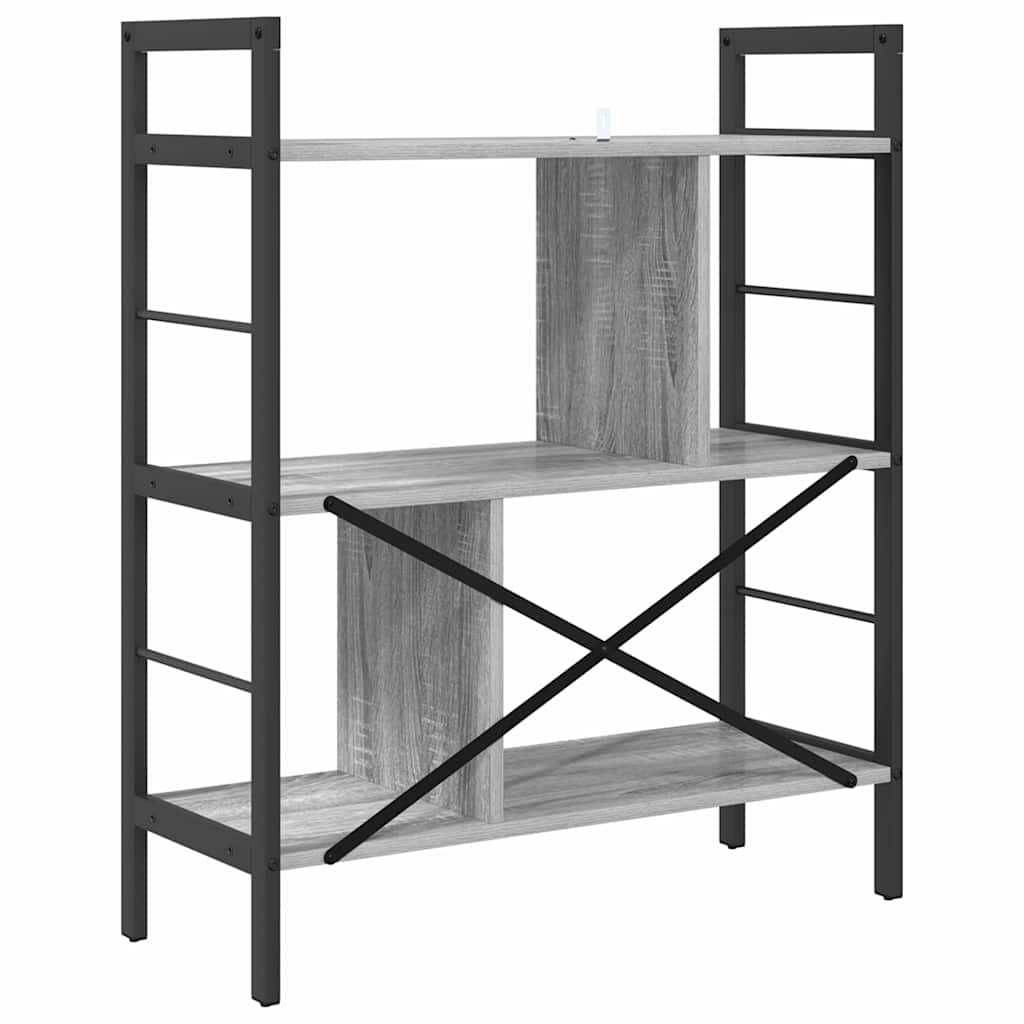 vidaXL Półka na książki Szary Sonoma 75 x 30 x 91 cm