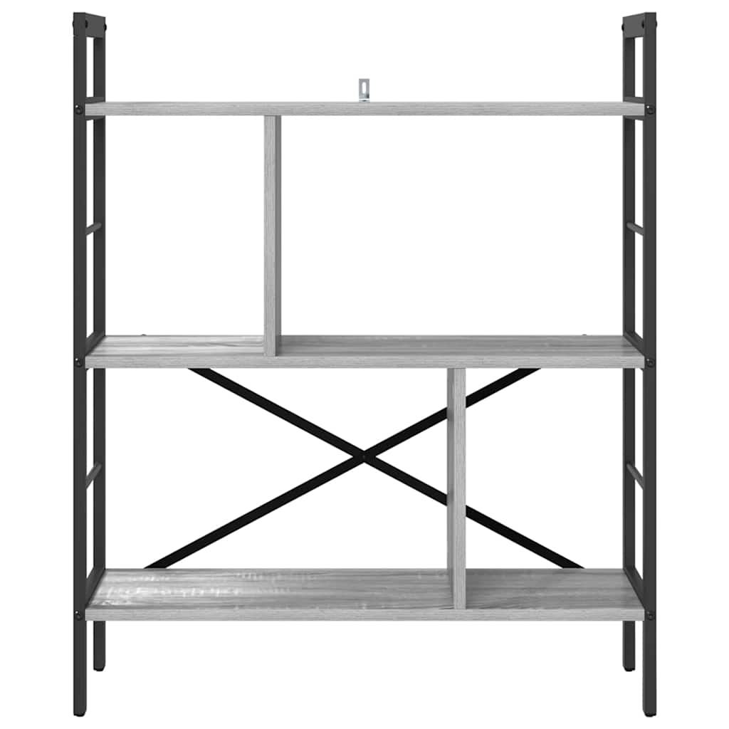 vidaXL Półka na książki Szary Sonoma 75 x 30 x 91 cm