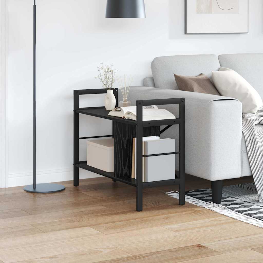 vidaXL Półka na książki Czarny Dąb 75 x 30 x 58,5 cm