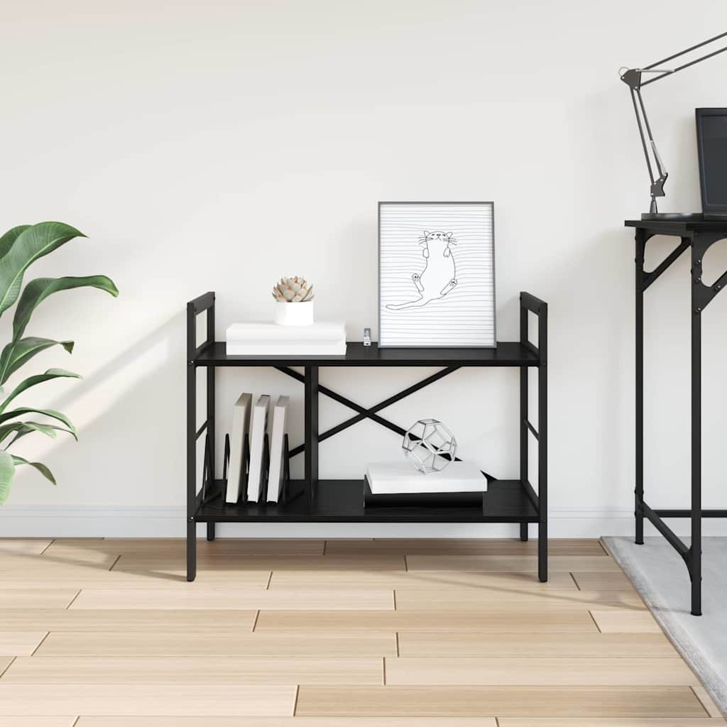 vidaXL Półka na książki Czarny Dąb 75 x 30 x 58,5 cm