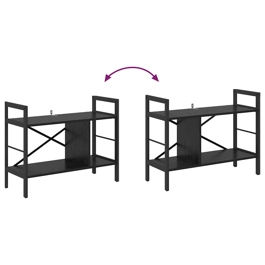 vidaXL Półka na książki Czarny Dąb 75 x 30 x 58,5 cm