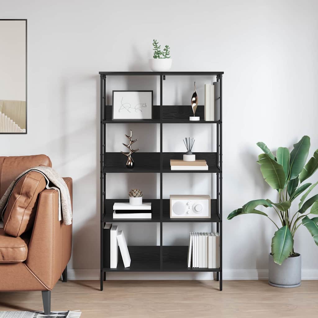 vidaXL Półka na książki Czarny Dąb 82 x 32 x 144,5 cm
