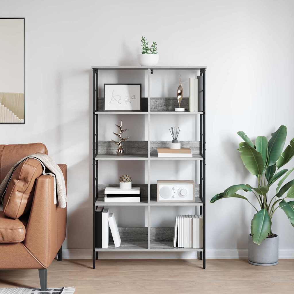 vidaXL Półka na książki Szary Sonoma 82 x 32 x 144,5 cm