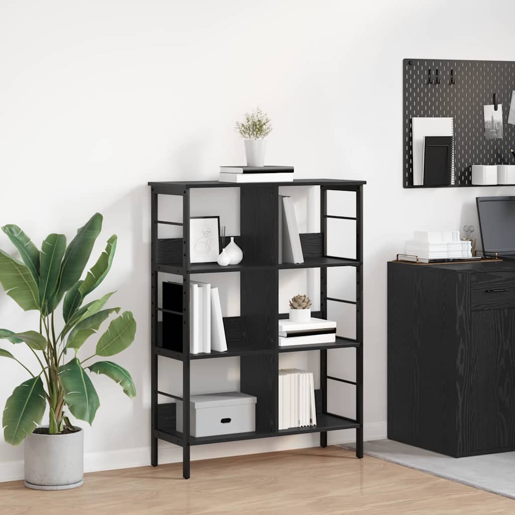 vidaXL Półka na książki Czarny Dąb 82 x 32 x 112 cm