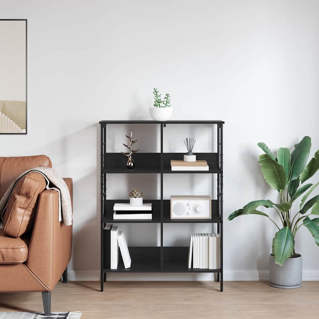 vidaXL Półka na książki Czarny Dąb 82 x 32 x 112 cm