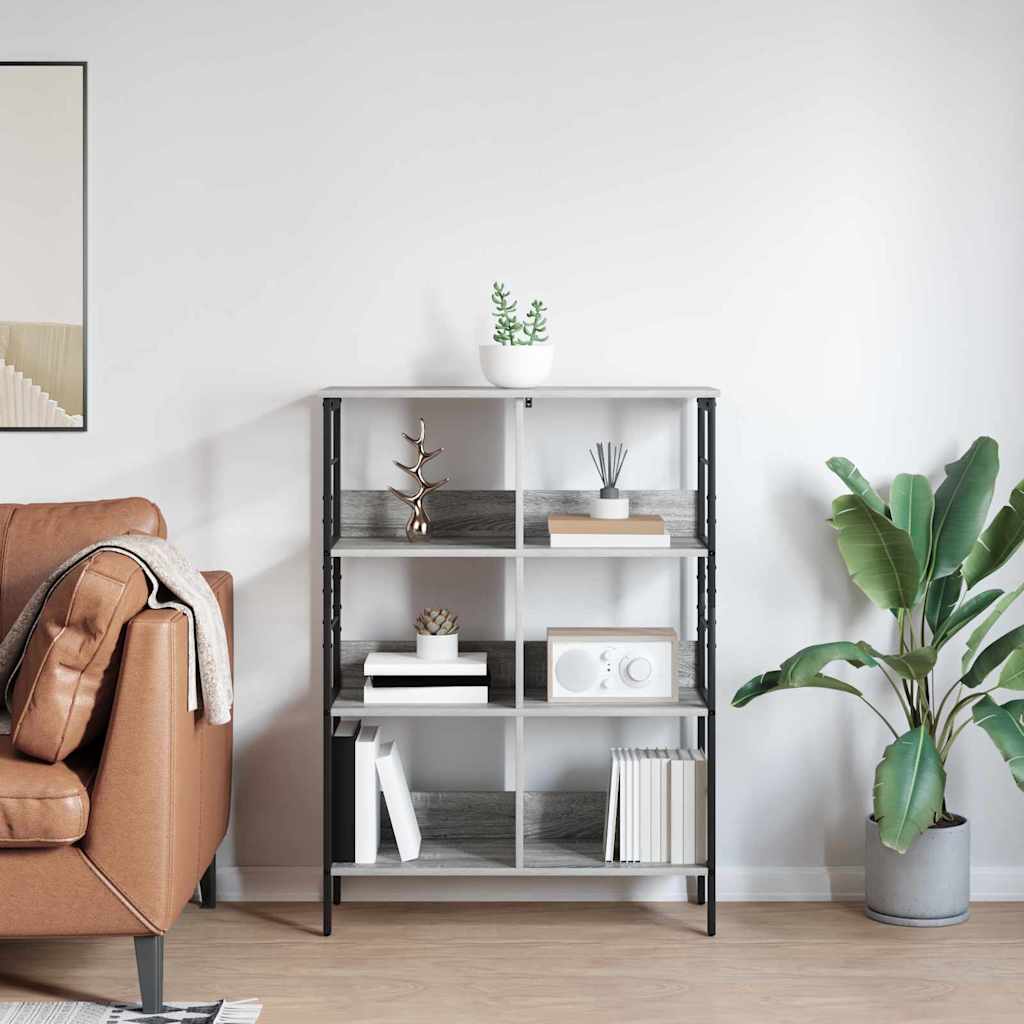 vidaXL Półka na książki Szary Sonoma 82 x 32 x 112 cm