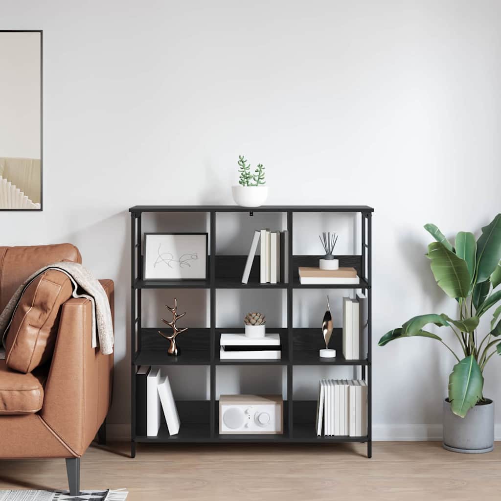 vidaXL Półka na książki Czarny Dąb 102 x 32 x 104,5 cm