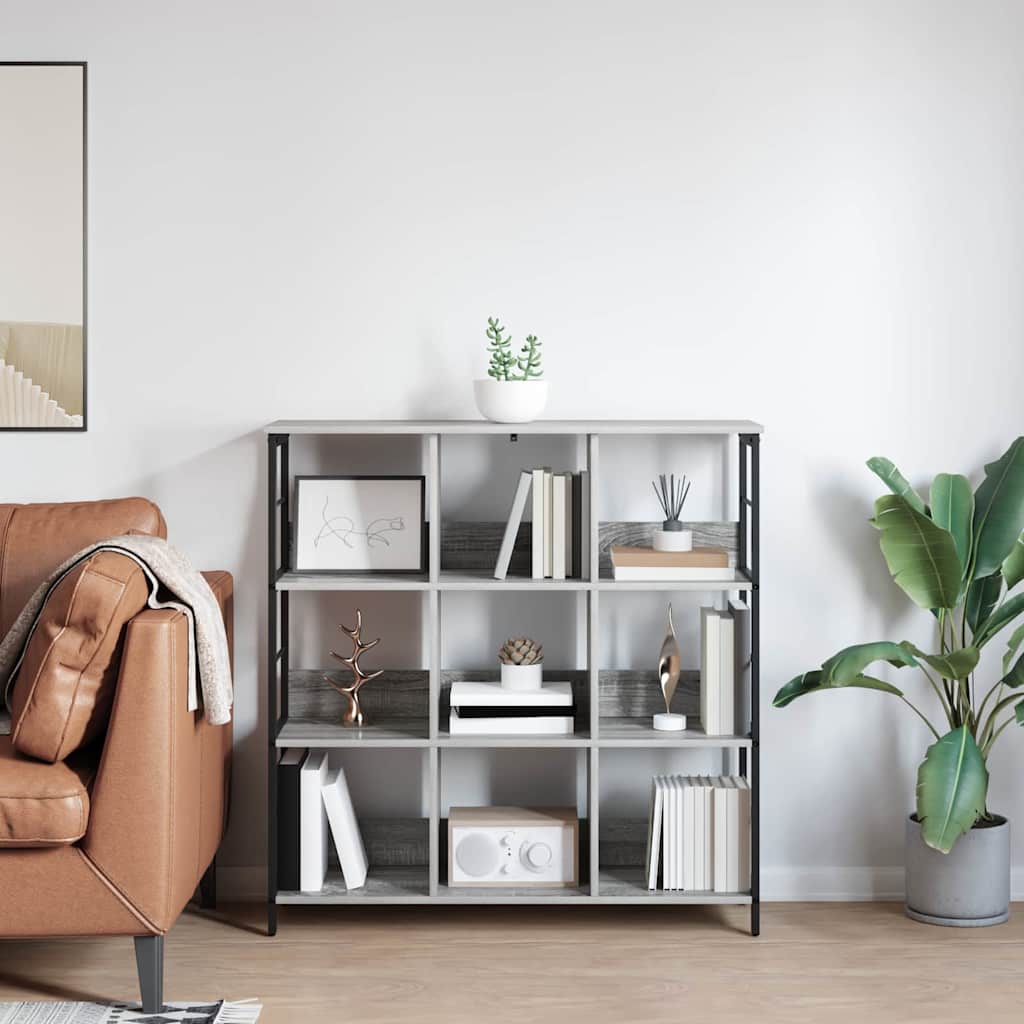 vidaXL Półka na książki Szary Sonoma 102 x 32 x 104,5 cm